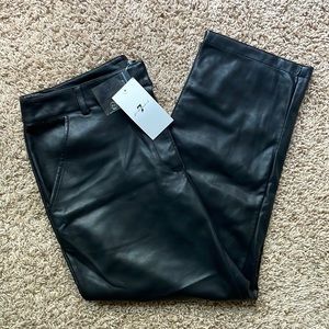 NWT 7 for all Mankind Faux Leather pants with lining, size large
